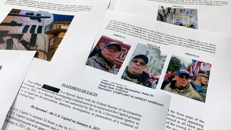 FILE - The statement of facts to support the arrest warrant for Rodney Milstreed of Finksburg,...