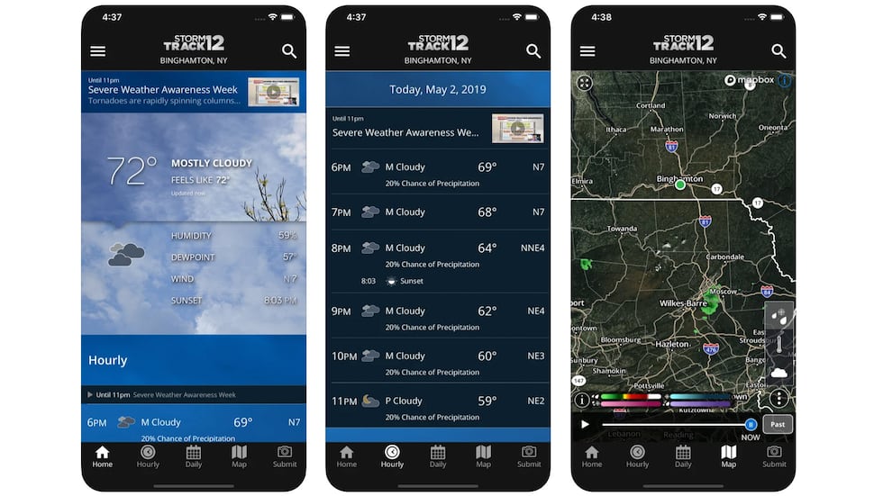 WBNG Weather App Screen shots